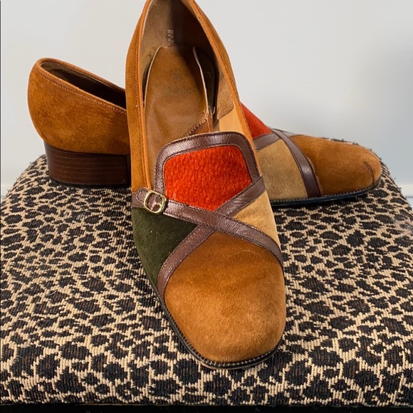 Gorgeous 1960s color block heels - Picture 2 of 7